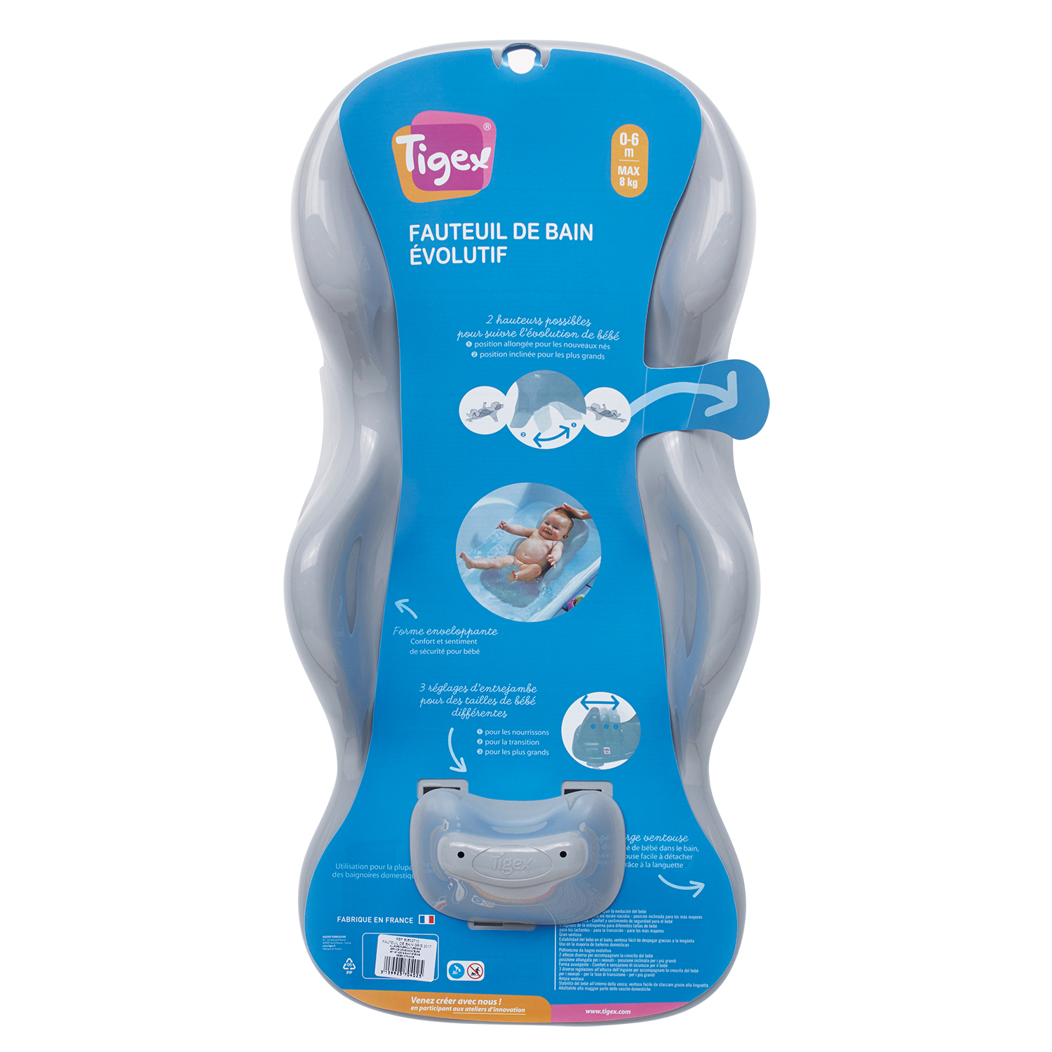 Fauteuil de bain évolutif gris - Tigex