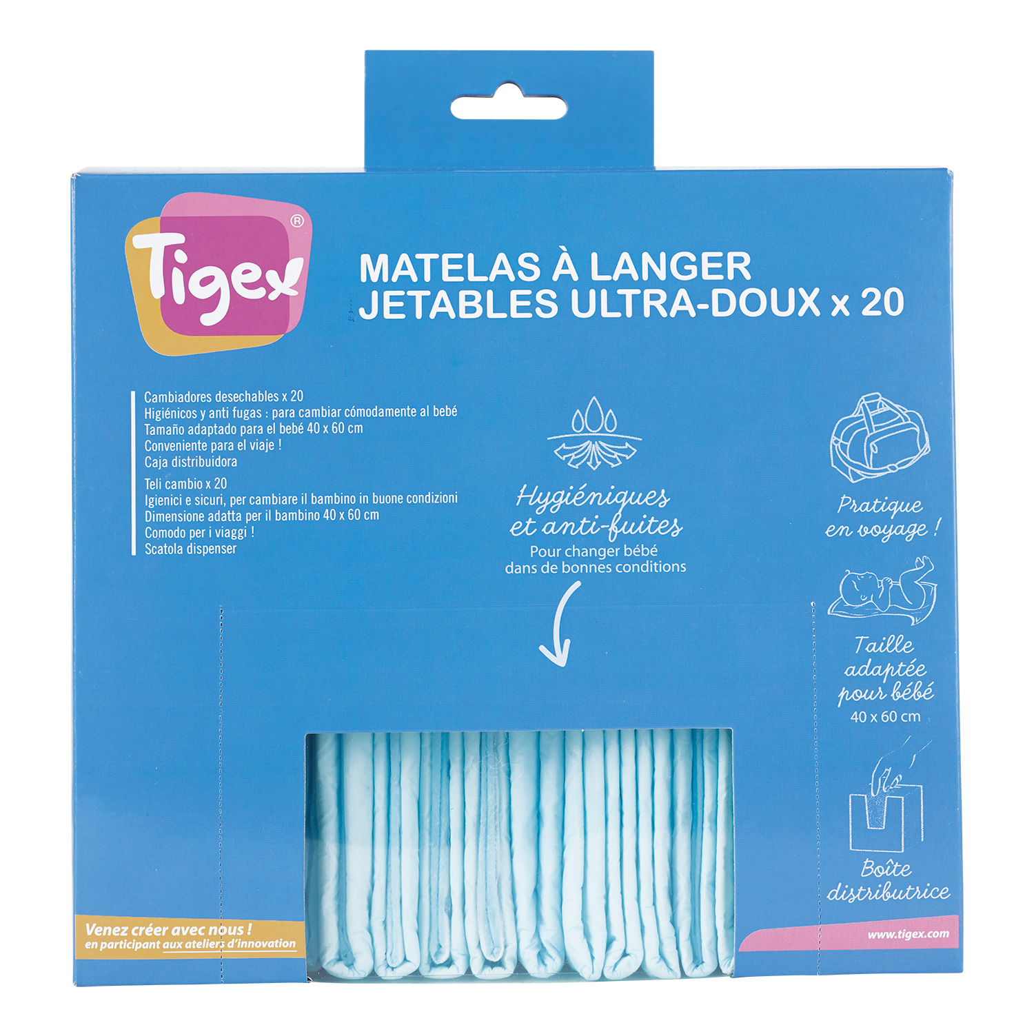 3 langes coton 50 x 80 cm - Tigex