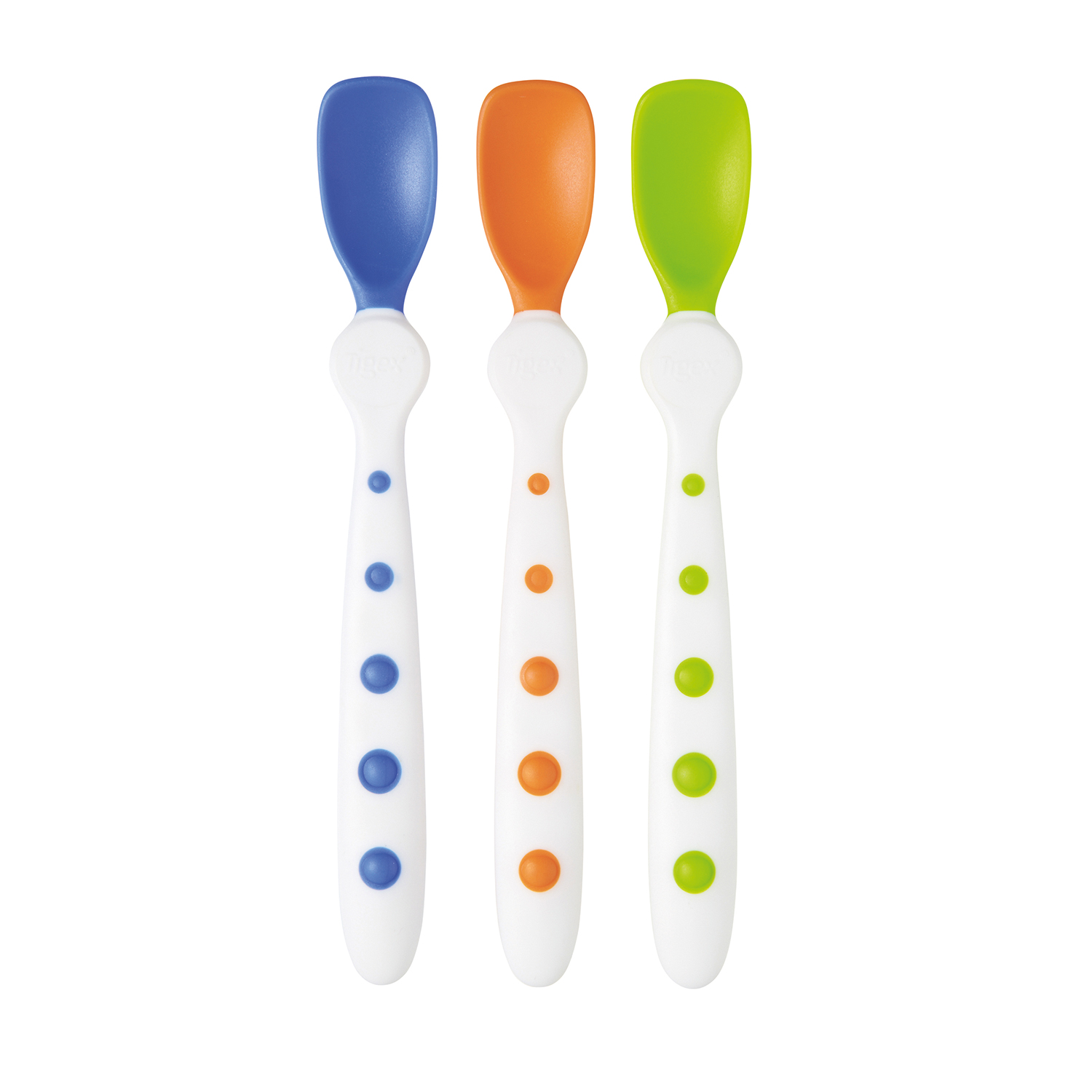 Cuillère bébé silicone verte +4 mois Tigex x1 sur